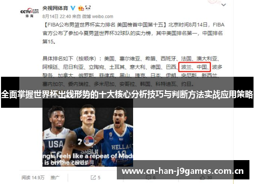 全面掌握世界杯出线形势的十大核心分析技巧与判断方法实战应用策略